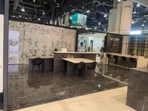 Custom tradeshow exhibit design showcasing millwork, fabrication and installation.